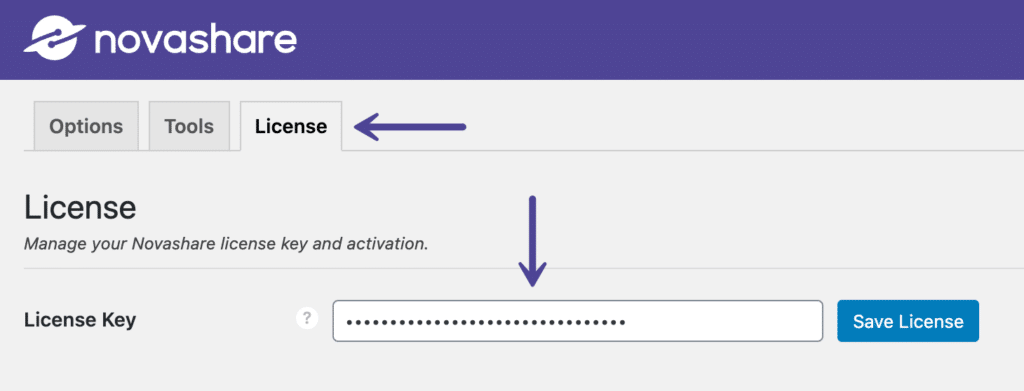 Novashare license