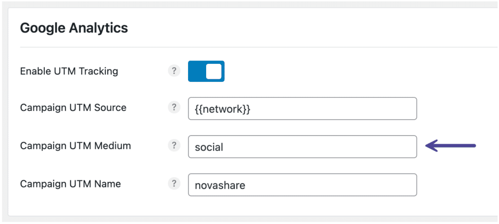 Campaign UTM medium in Novashare