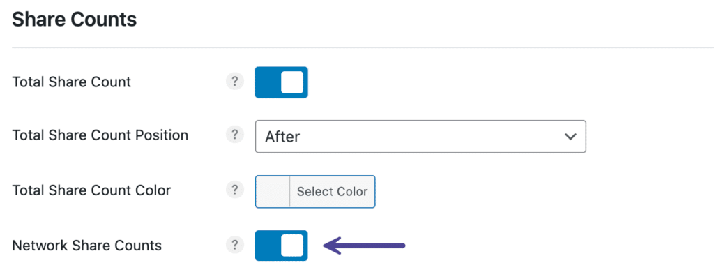 Enable Network Share Counts