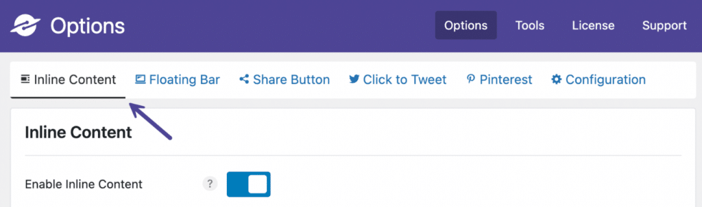 Novashare Inline Content