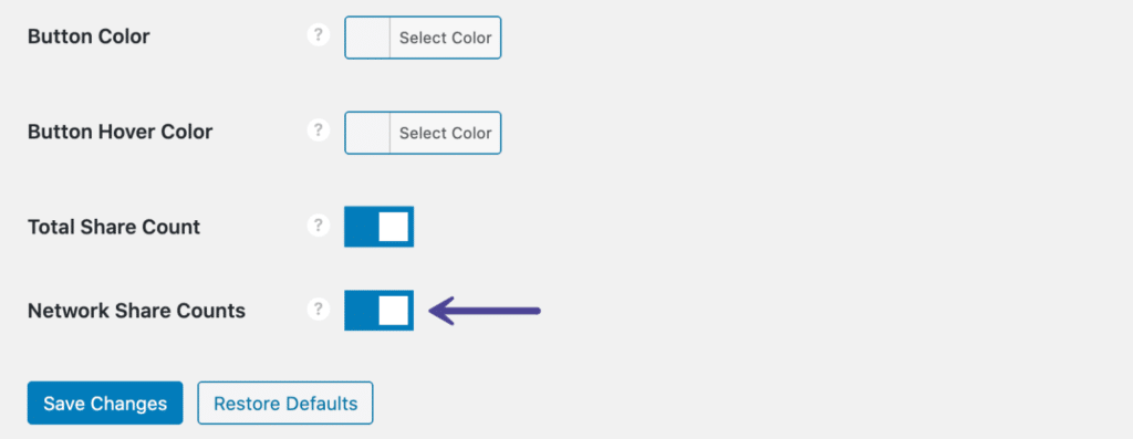 Enable Network Share Counts