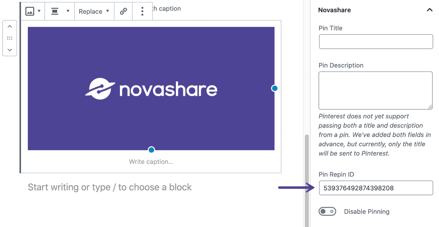 How to use Pinterest image hover pins - Novashare