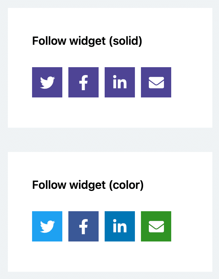 Novashare social follow widget