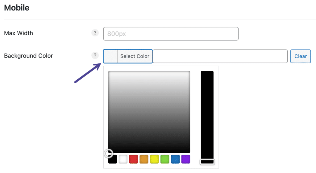 Mobile background color