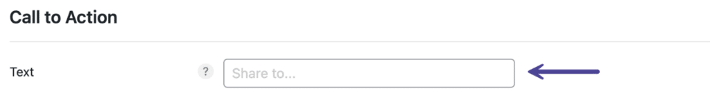 Share button CTA text