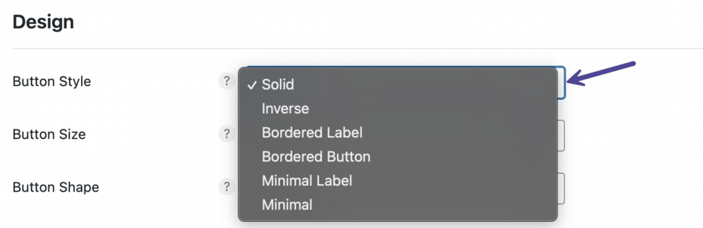Share button window button style