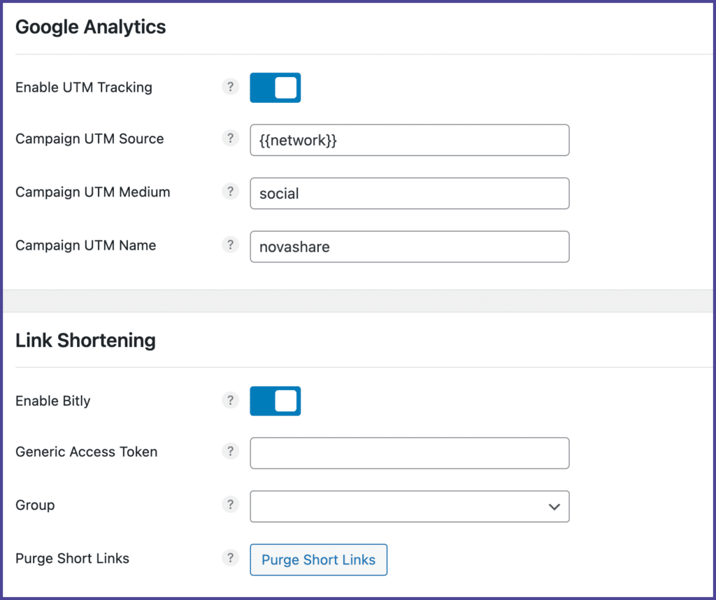 UTM and link shortening