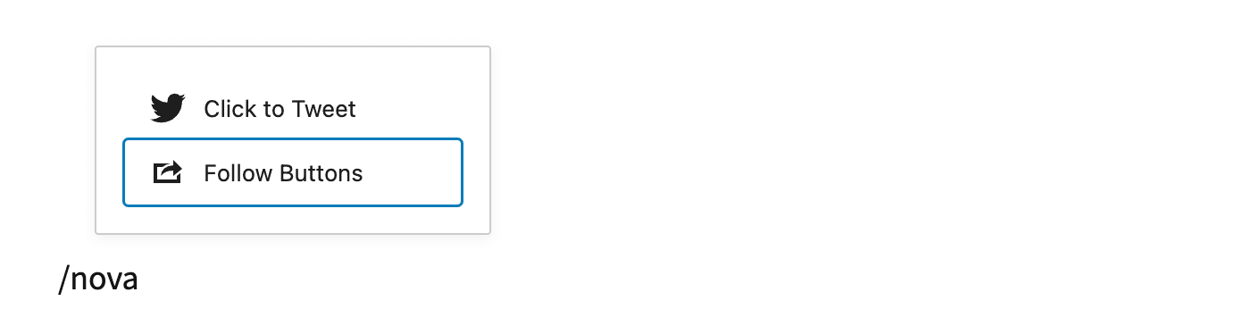 How to use the social follow buttons block - Novashare