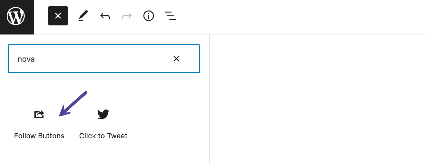 How to use the social follow buttons block - Novashare