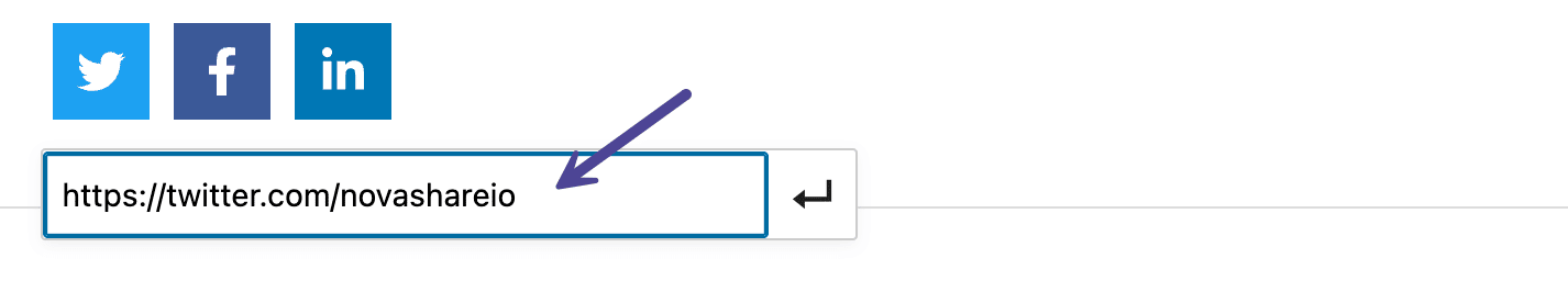 How to use the social follow buttons block - Novashare