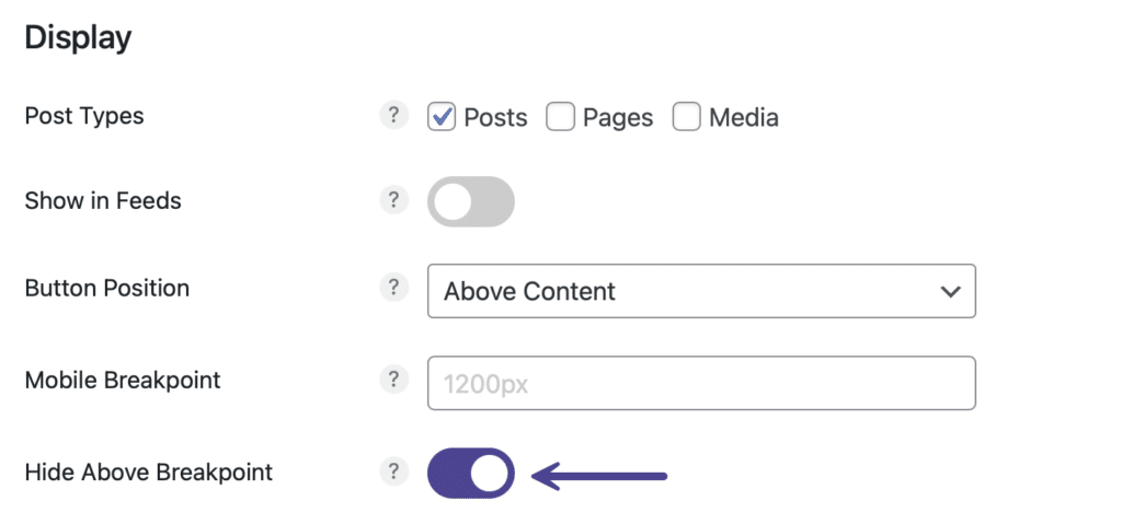 Novashare hide above breakpoint