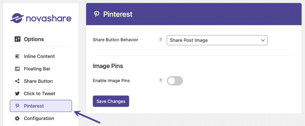 pinterest share button