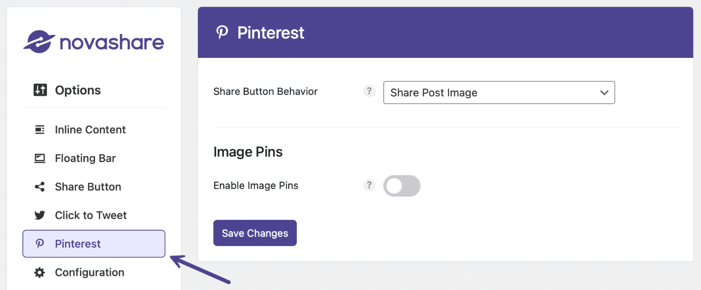 How to use Pinterest image hover pins - Novashare