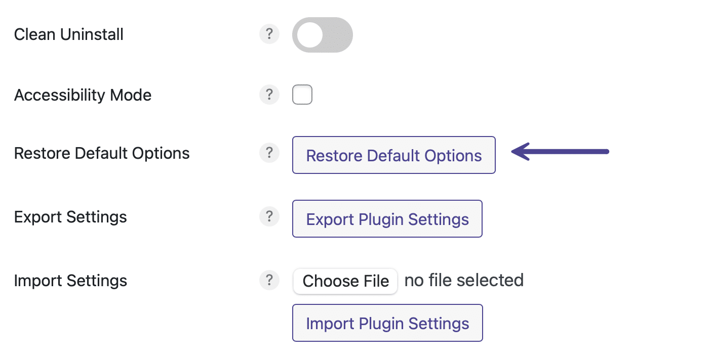 How to restore default options - Novashare