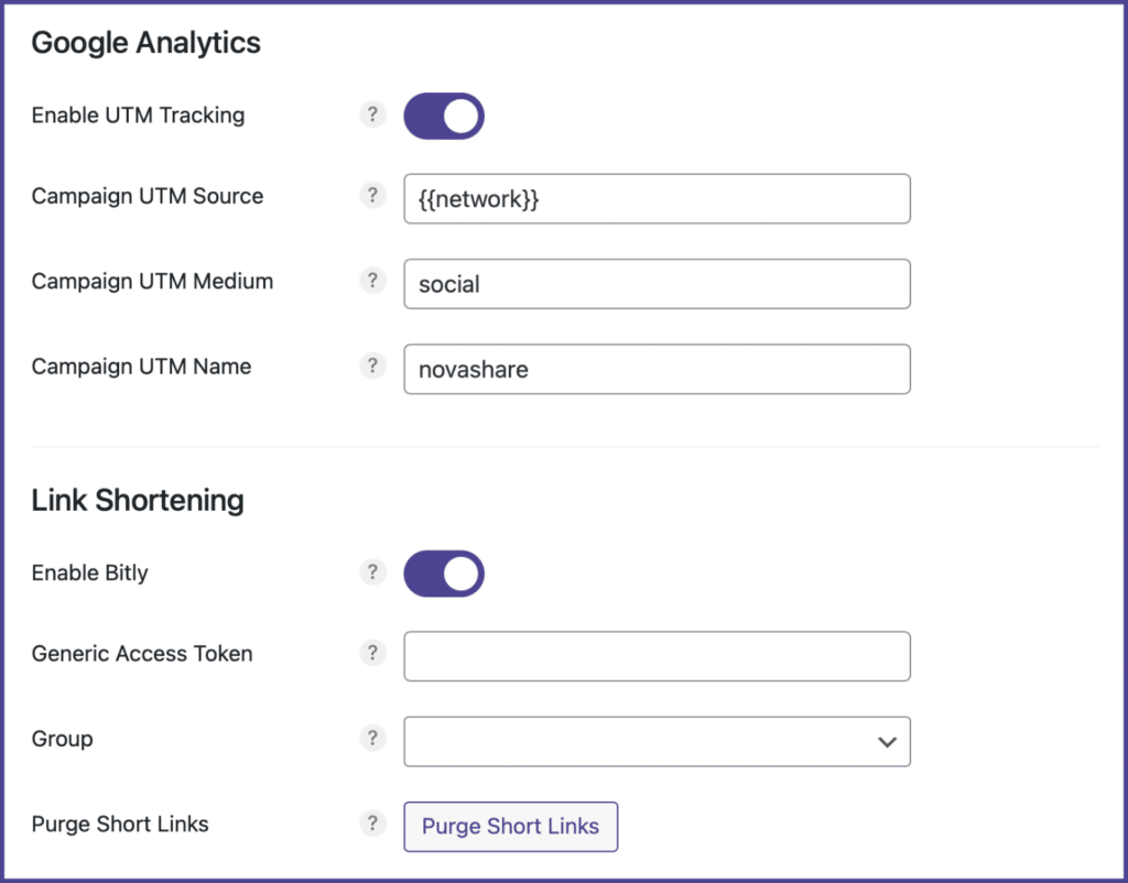 UTM and link shortening