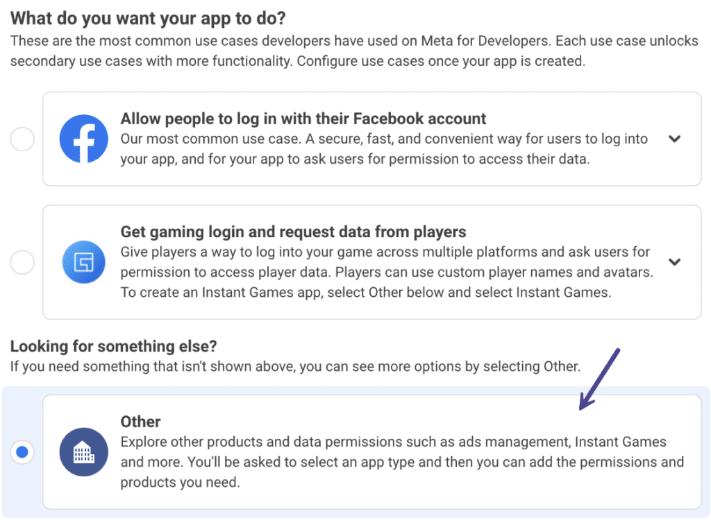 Facebook app use case