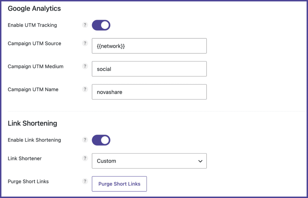 UTM and link shortening